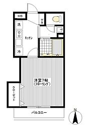 メゾンアソシエ 2階1Kの間取り