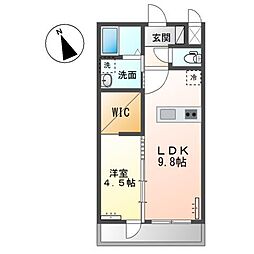 JR東北本線 小山駅 徒歩25分の賃貸アパート 2階1LDKの間取り
