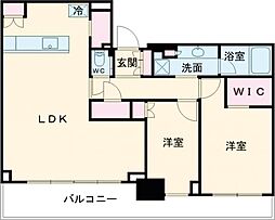 ベイシティタワーズ神戸EAST 17階2LDKの間取り