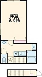 Ｏｌｉｖｅ　Ｔｅｒｒａｃｅ高ヶ坂 2階1Kの間取り