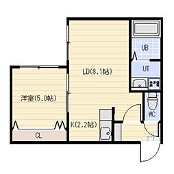 M’S Court 4階1LDKの間取り