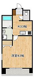クロノス43水前寺 1Kの間取図画像