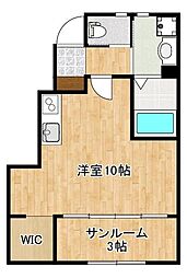 Flower valleyI 1階ワンルームの間取り