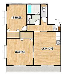 ハイツサンライズC 2LDKの間取図画像
