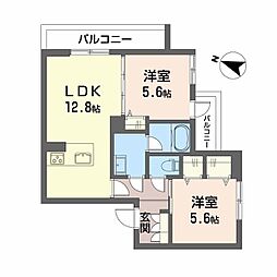 シャーメゾン　フェアリーステージ 3階2LDKの間取り