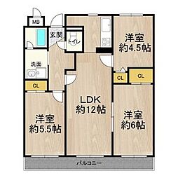 マンション・フオルツーナ 3LDKの間取図画像