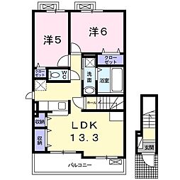 ルタン 2LDKの間取図画像
