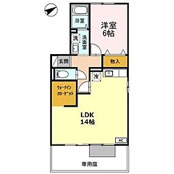 コンフォートたらみＡ・Ｂ　A棟 1階2DKの間取り