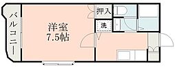 JR豊肥本線 東海学園前駅 徒歩9分の賃貸マンション 3階1Kの間取り