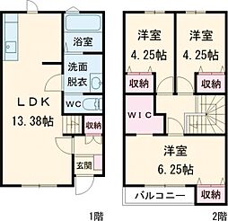 レゾナンス大村　Ａ棟 1階3LDKの間取り