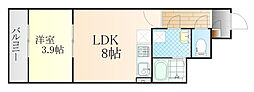 KLALISS西原 1階1LDKの間取り