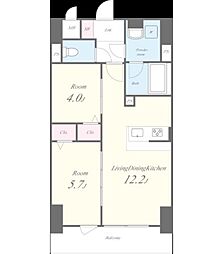 Ｅｖｅｒｇａｒｄｅｎ(エヴァーガーデン) 11階2LDKの間取り