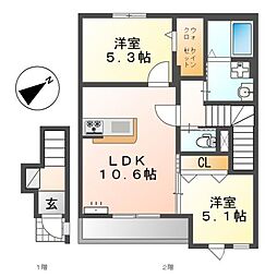 間取図画像 2LDK