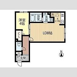 LA　Conforto厚別 4階1LDKの間取り