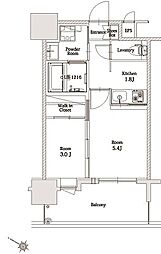 エンクレスト博多駅前ART 2Kの間取図画像
