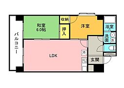 プレアール今津 2LDKの間取図画像