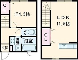 CREDO基山　II 1階1LDKの間取り