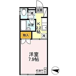 コーポリアライズ 1Kの間取図画像