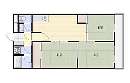 東讃ハイツ 1階3DKの間取り