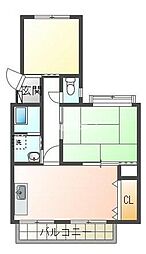 池田マンション 3階2LDKの間取り