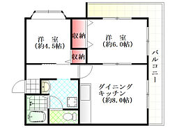アルティメイトビル落合 3階2DKの間取り