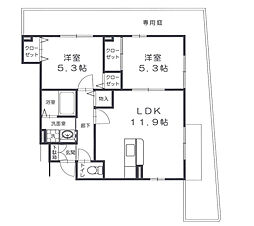 ラップランドみずかみ 2階2LDKの間取り