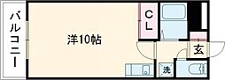 エステート平成 204 2階ワンルームの間取り