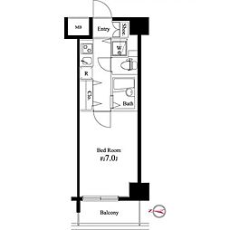 SQUARE潮見 4階1Kの間取り