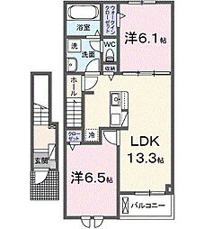 メゾン よしみ 2LDKの間取図画像