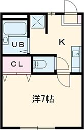 コンフォール湊川 2階1Kの間取り