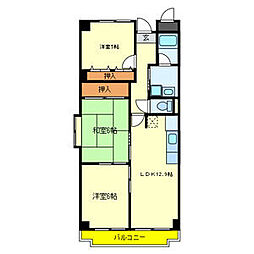 アンソレイユ高木 1階3LDKの間取り
