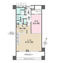 横浜ポートサイド・パーク 9階1LDKの間取り