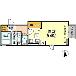ラ・セーヌ ワンルームの間取図画像