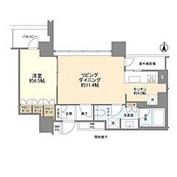 グランドミッドタワーズ大宮フォレストタワー 15階1LDKの間取り