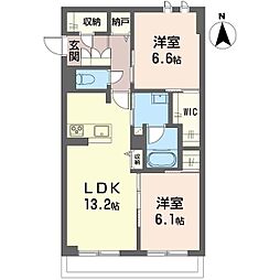 東武伊勢崎線 太田駅 徒歩28分の賃貸マンション 1階2LDKの間取り