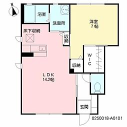 パーク神宮西 1階1LDKの間取り
