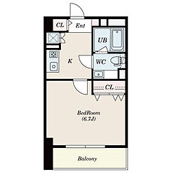 アール押切　旧 アールコーヴ押切 3階1Kの間取り