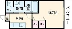 カーサ大塚2ＮＤ 208 2階1Kの間取り