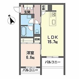JR東北新幹線 郡山駅 バス13分 第一中学校下車 徒歩5分の賃貸マンション 3階1LDKの間取り
