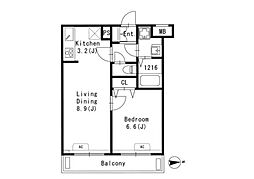 GRANPASEO文京小日向 2階1LDKの間取り