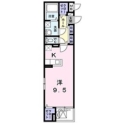 ホライゾン 1Kの間取図画像