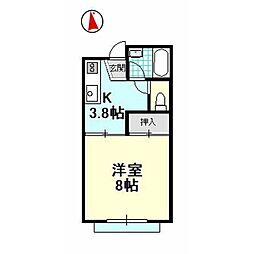 ドミールヨシダ 1Kの間取図画像