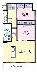 ル・クール 4階2LDKの間取り