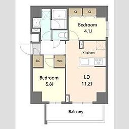 S-RESIDENCE板橋大山brim 11階2LDKの間取り