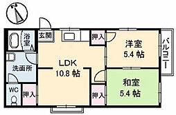 フレグランス宮脇 2階2LDKの間取り