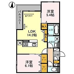 ロイヤルクレヴィア 2LDKの間取図画像