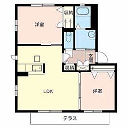 シャーメゾン尾崎 1階2LDKの間取り