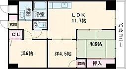 シャルマン財官I 4階3LDKの間取り