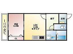 Felimo京都西陣 301 3階1Kの間取り