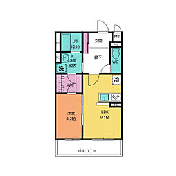 LIen(リアン) 1階1LDKの間取り